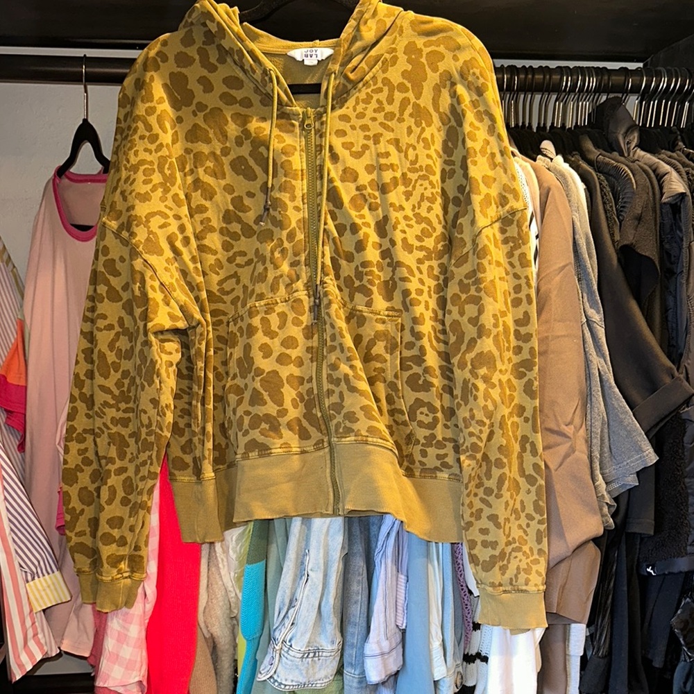 Leopard Print Zip-Up Hoodie